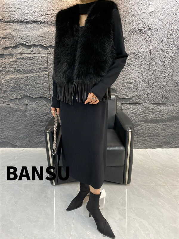 [Semi-plain] imitation wool thickened tassel vest J990# ZJY
