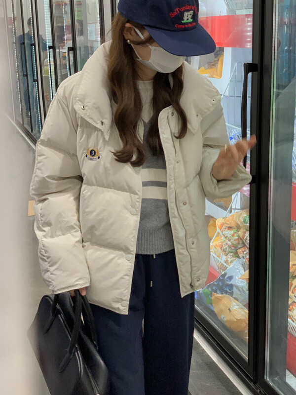 【RS】Korean style loose all-match warm down jacket (with detachable collar) (90% white duck down) KL8156# FHX