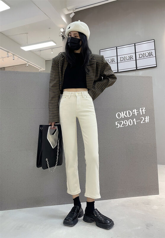【OKD】Stretch Straight Fit Jeans 52901-2# GY