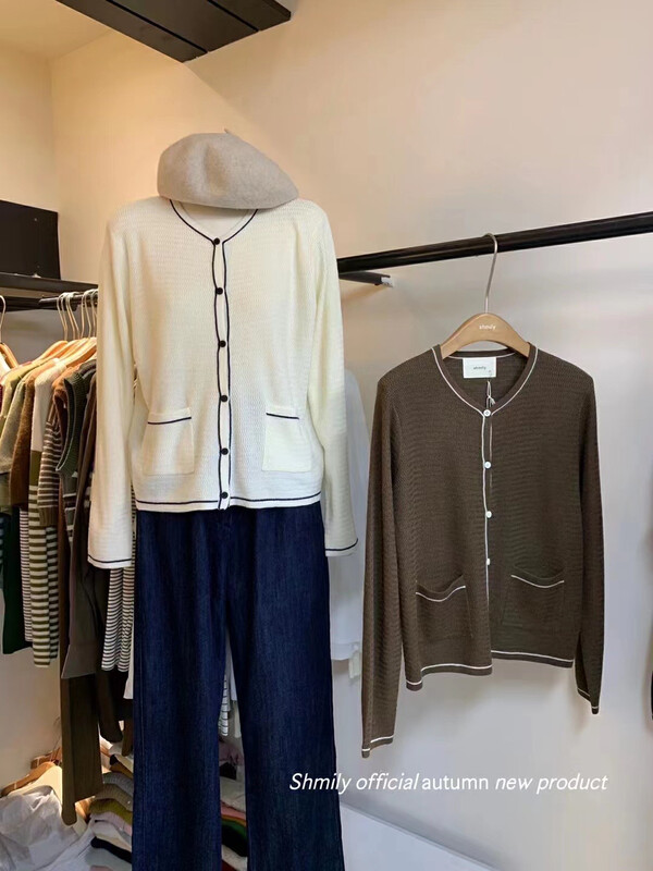 【LOVELY/SHMILY】Korean-style breasted knitted sweater HM0057