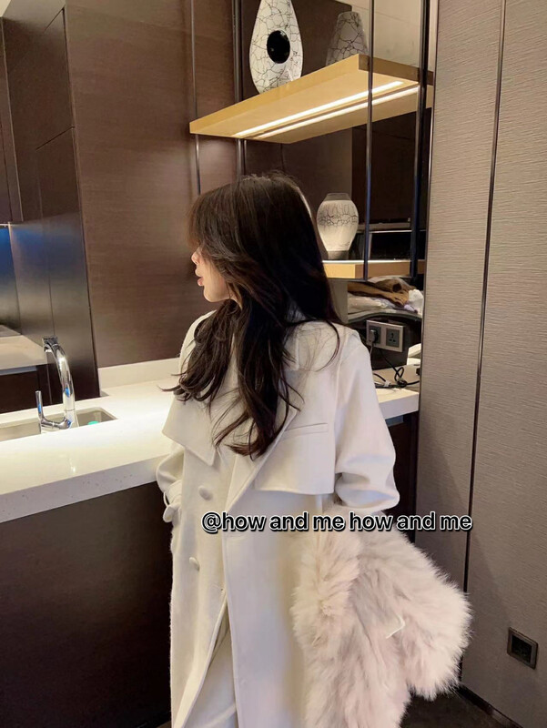 【 HOW AND ME Cheng Xi 】Simple and big-name temperament woolen coat jacket (removable vest) coat (with belt) 6238-1# CQW