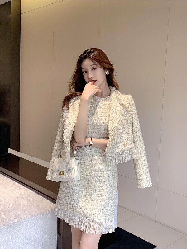 [Ou Zhengsha] Autumn and winter French high-quality fringed short jacket (only short jackets) 19295# JJ