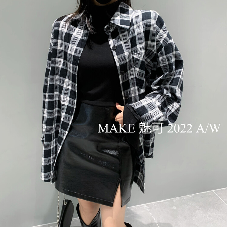 【MAKE】Casual Fashion Plaid Shirt 80186# OZQ