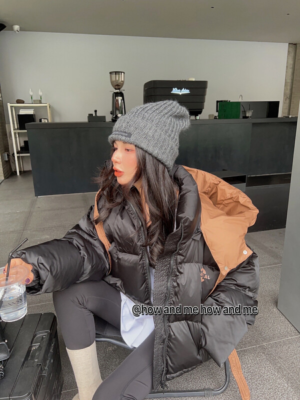 【 HOW AND ME Cheng Xi 】Korean style fashion all-match color down jacket jacket (90 white duck down) down jacket (with detachable hat) 5188