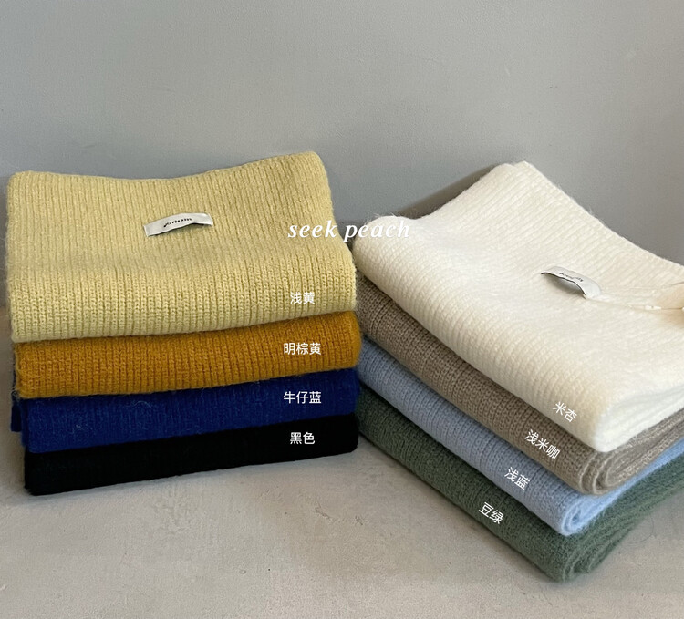 [SEEK PEACH] The Korean version must be warm and comfortable in winter. Clean color scarf 11881 # L