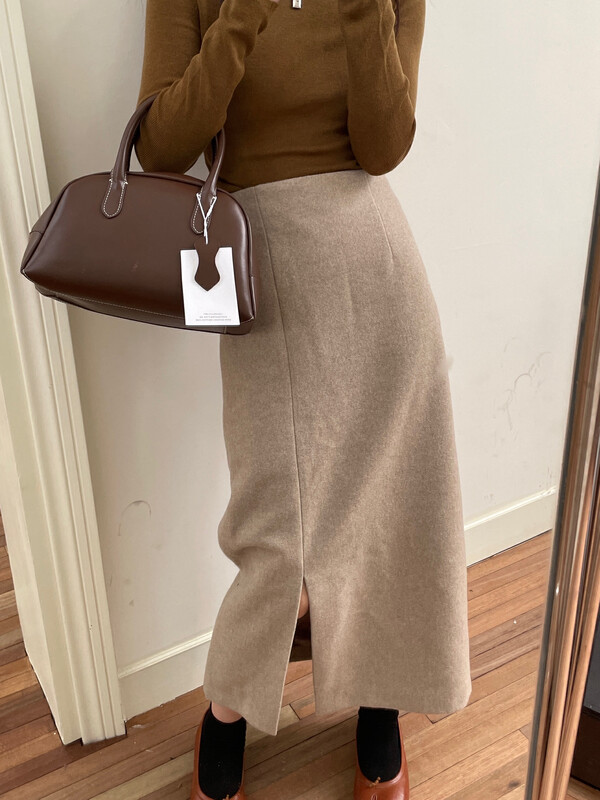 【ON LINE】Korean standard!  High waist slimming commuter simple all-match skirt 7230