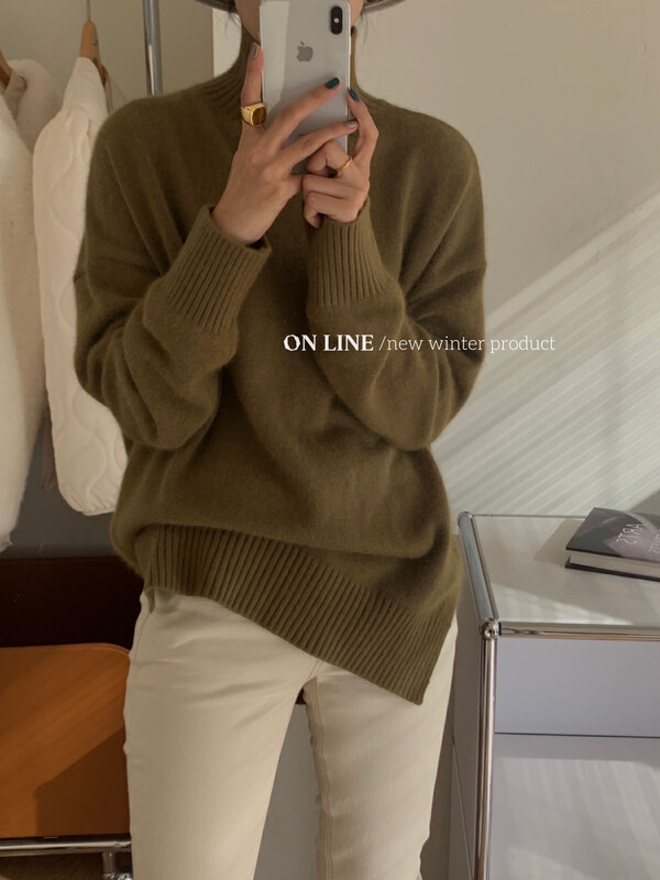 【ON LINE】Raccoon velvet half turtleneck skin-friendly and comfortable all-match warm sweater SY-8803# JHY