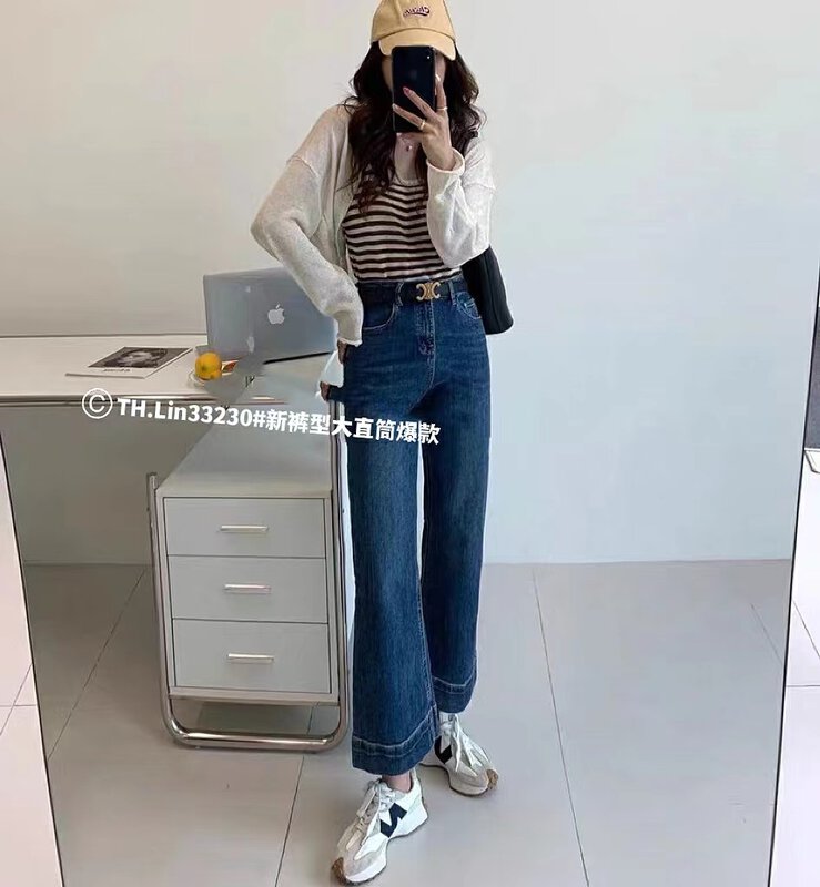 Original price 90.99! 【LIN】Korean style slim all-match jeans (without belt) 332301# LSW