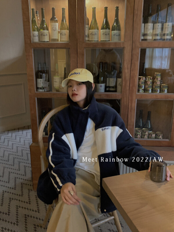 【MEET RAINBOW】Furry and comfortable Korean style all-match short coat 09168# LSL