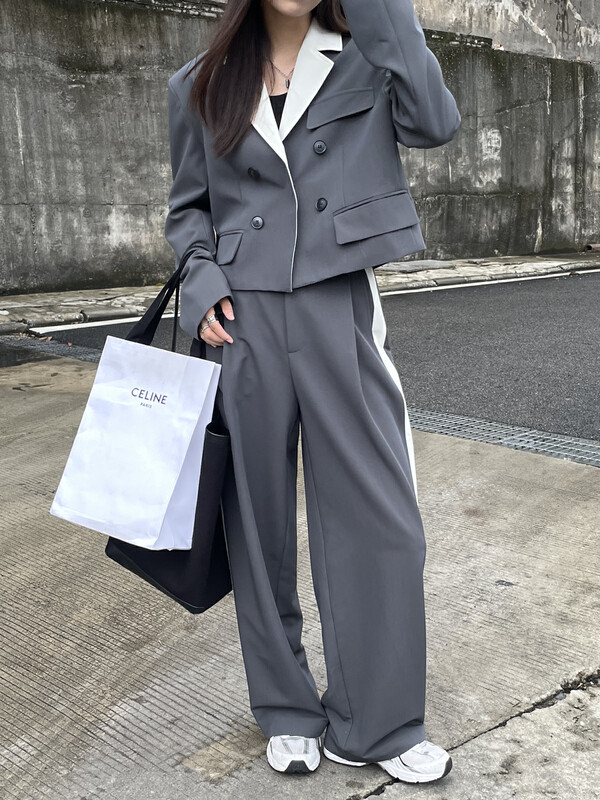 New in autumn! [TN] niche design contrast color suit 1025# CLS