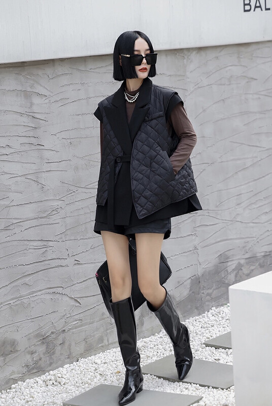【Ouzhengsha】Fake two-piece all-match temperament warm padded jacket 19212# JJ