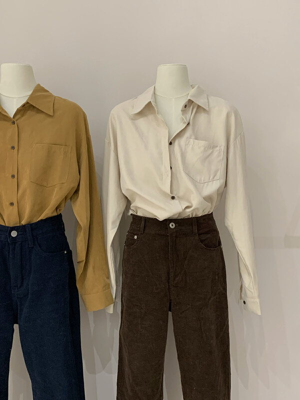 【LOVELY/SHMILY】Korean style brushed all-match brushed shirt shirt S2326
