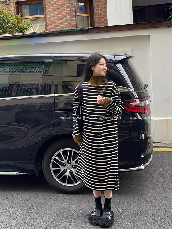 【MISS ZI】Korean Striped Long Skirt 3517