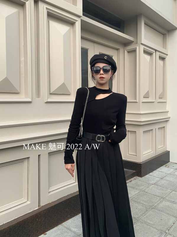 New in winter! [MAKE] temperament women's oblique water drop shirt 8997# OZQ
