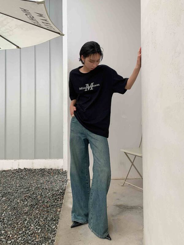 New for Autumn!【WHITE】Old Straight Wide Leg Jeans YS1-88551# GY