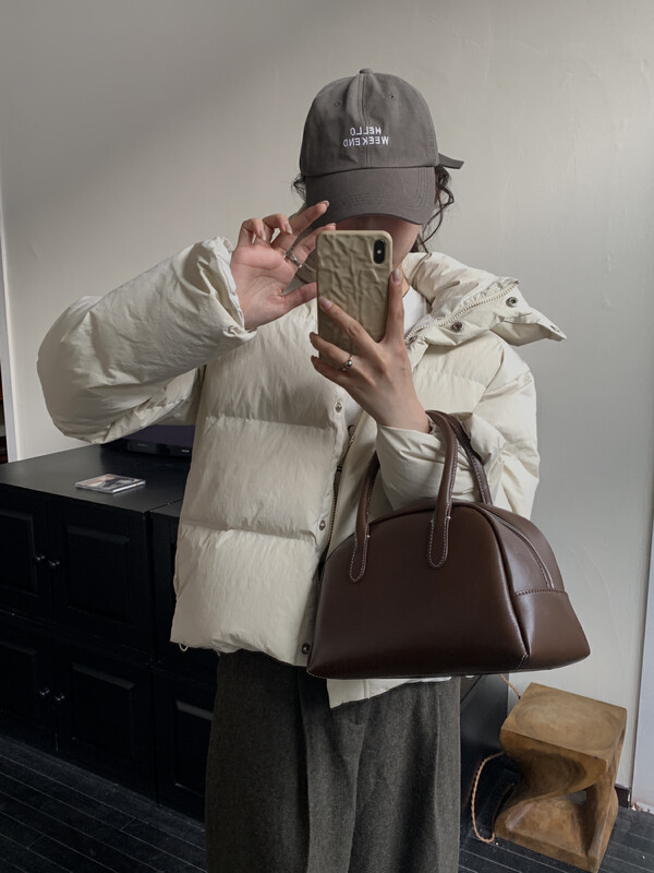 [ON LINE] 90 GB white duck down Korean version comfortable and warm all-match hooded down jacket containing 240 grams of cashmere 7269