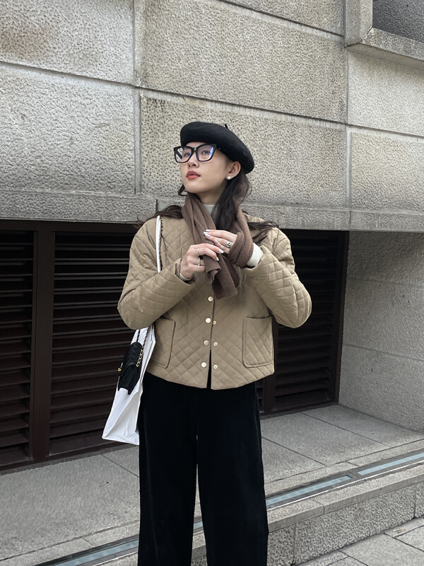 【TN】Korean simple round neck all-match warm padded jacket 1276# CLS