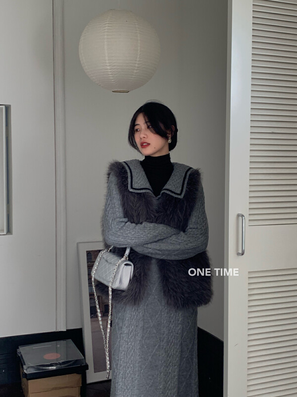 【ONE TIME】 Winter fox fur fashion sleeveless vest KX1097# JHY