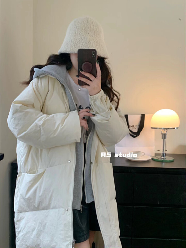 【RS】Korean version long-sleeved all-match warm down jacket (with detachable hat) (including 90% white duck down) YR1026-# FHX