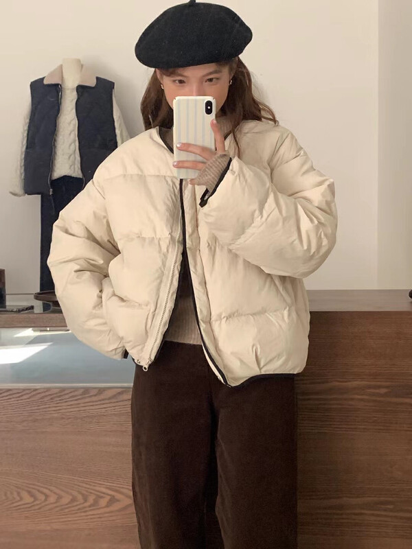【LOVELY/SHMILY】Korean style contrast color short all-match down jacket S2266