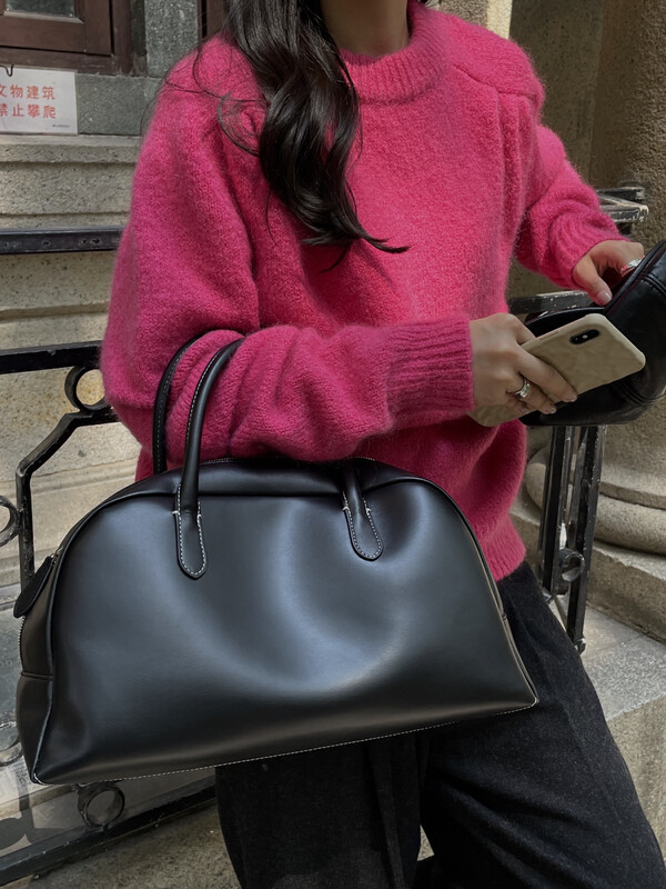 【ON LINE】Korean standard!  Korean simple round neck solid color pullover all-match sweater alpaca wool 8832