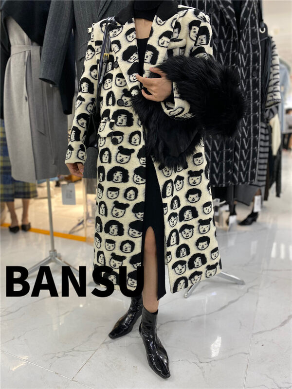 [Semi-plain] long thick coat with full print on the head (only sells coats) A889# ZJY