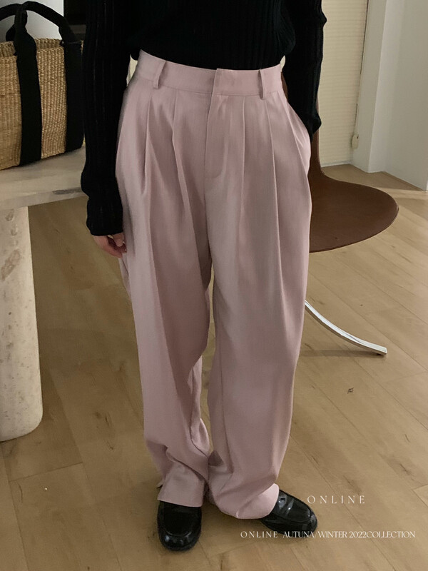 【ON LINE】High waist drape all-match slim mopping trousers 7196