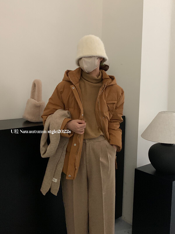[U grain] Korean new style hooded thick down jacket 06511