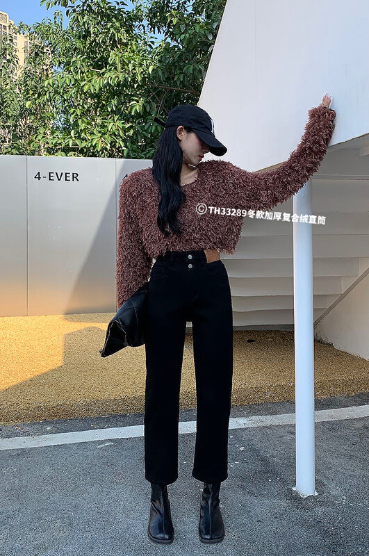 【T.H】Korean version of western style fashion basic composite smoke pipe jeans 33289# LSW