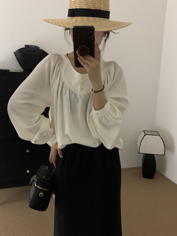 【LOVELY/SHMILY】Korean sweet all-match small shirt HS2206