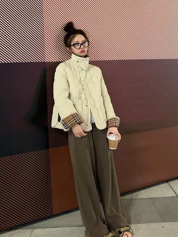 Original price 123.95! [Ouzhengsha] Retro diamond color matching lapel warm padded jacket 19262# JJ
