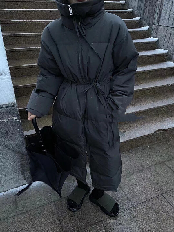 【RS】Korean style versatile cover zipper teeth long warm down jacket jacket (content 90% white duck down) YR1010-# FHX