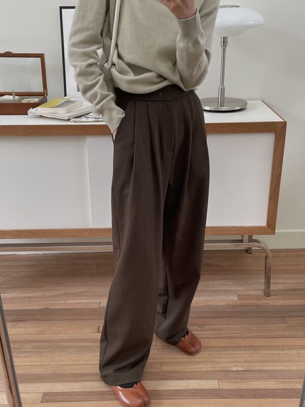 Original price 135.23! [ON LINE] Korean standard high waist, slim and droopy all-match trousers 7181