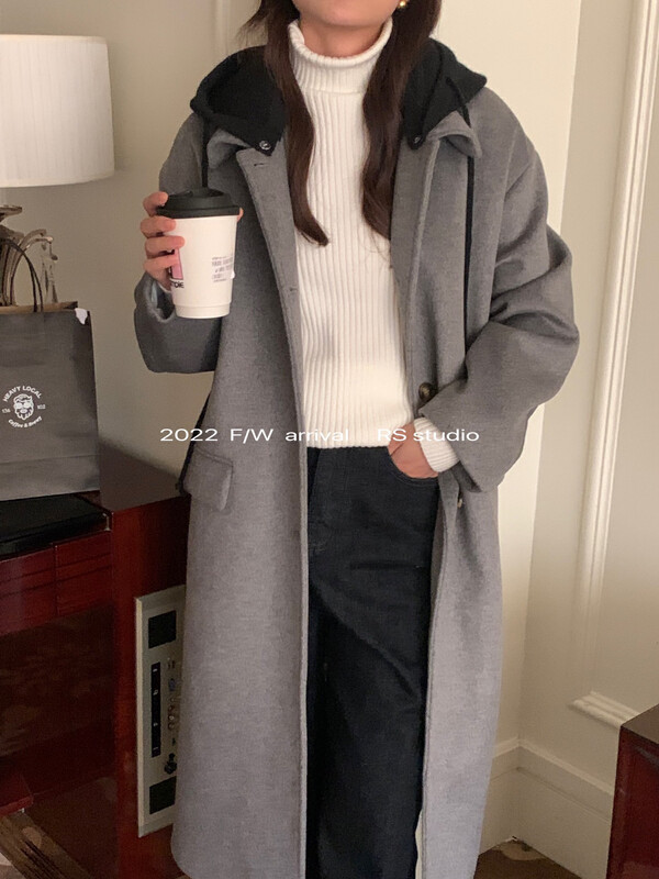 [RS] Hooded Suit Down Coat (with Detachable Hat) (60% Wool, 90% White Duck Down) KL8100# FHX