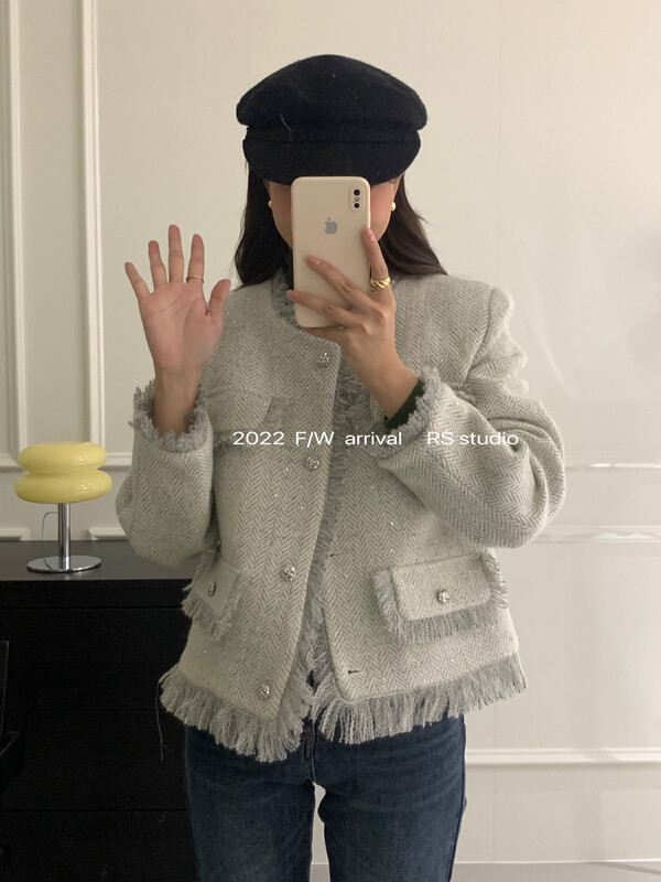 【RS】 Sequined fringed small fragrance warm down jacket (90% white duck down) KL8116# FHX