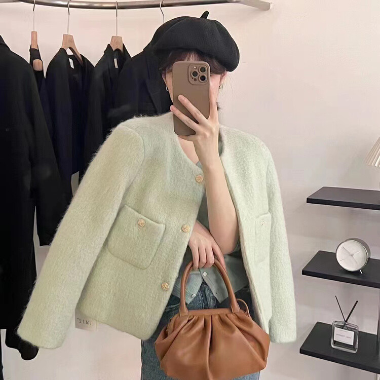 【RS】Wool Small Fragrance Versatile Fashionable Warm Down Jacket KL6019# FHX