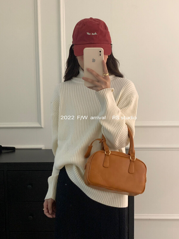 【RS 】 High neck wide strip all-match pullover warm sweater M2513# FHX