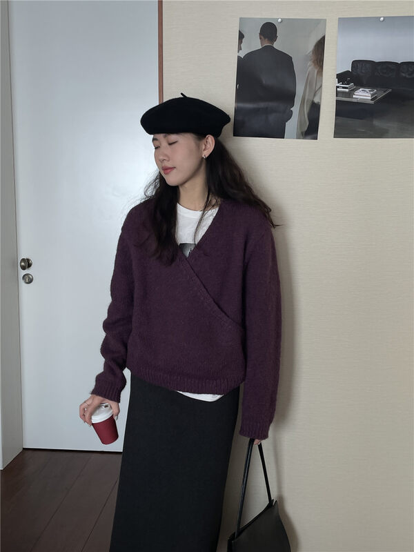 New in winter! [TN] Korean style simple V-neck pullover warm sweater (including 25% wool) YS1-M135# CLS