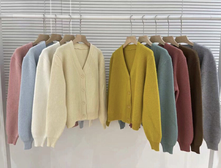 [LOVELY/SHMILY] Korean V-neck all-match knitted cardigan knitted cardigan M0869