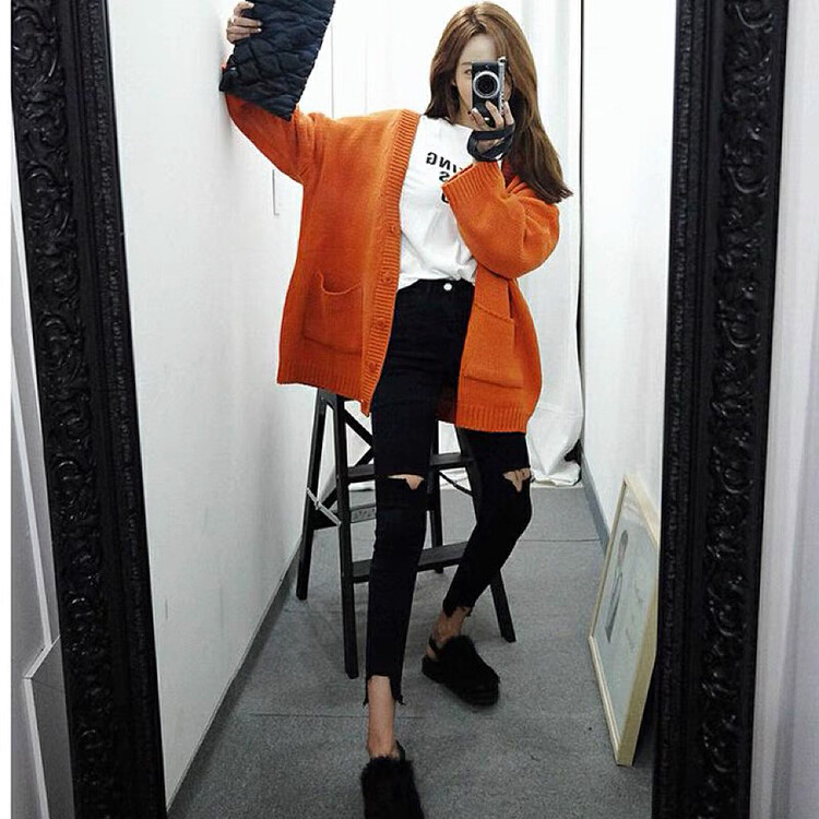 Autumn is new!【T.H】Korean ripped skinny jeans 671200# LSW