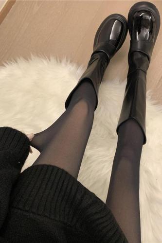 Real shot without price reduction Black mercerized leg artifact plus velvet thick pantyhose black nude stockings fake transparent meat base