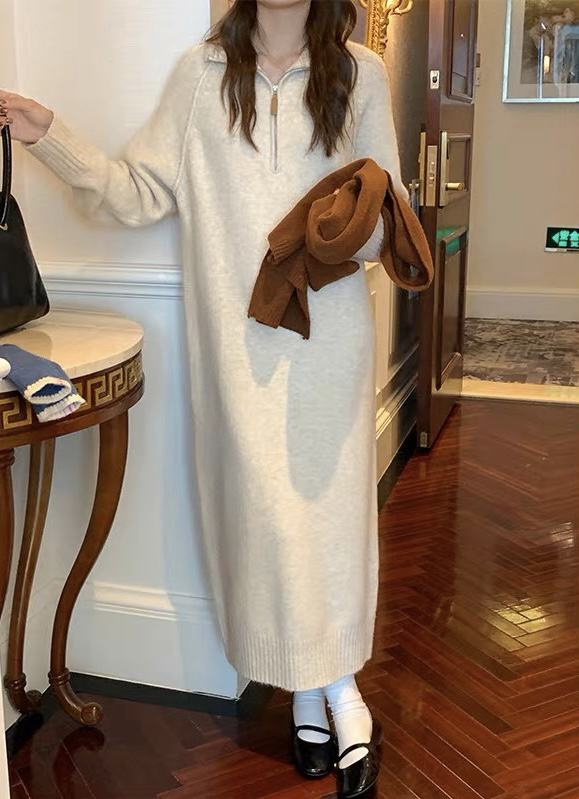 【LOVELY/SHMILY】Korean Loose Warm Versatile Sweater Dress M0958