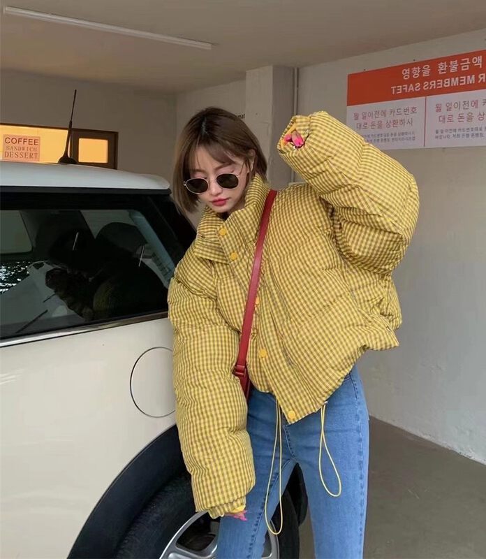 【OPEN】Stand-collar breasted color-blocking thickened warm padded jacket 8652-1# OZQ