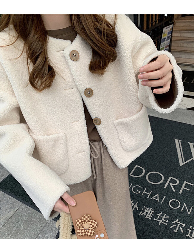 【L.L STUDIO】 High-quality short solid color breasted short coat 78474# PCZ