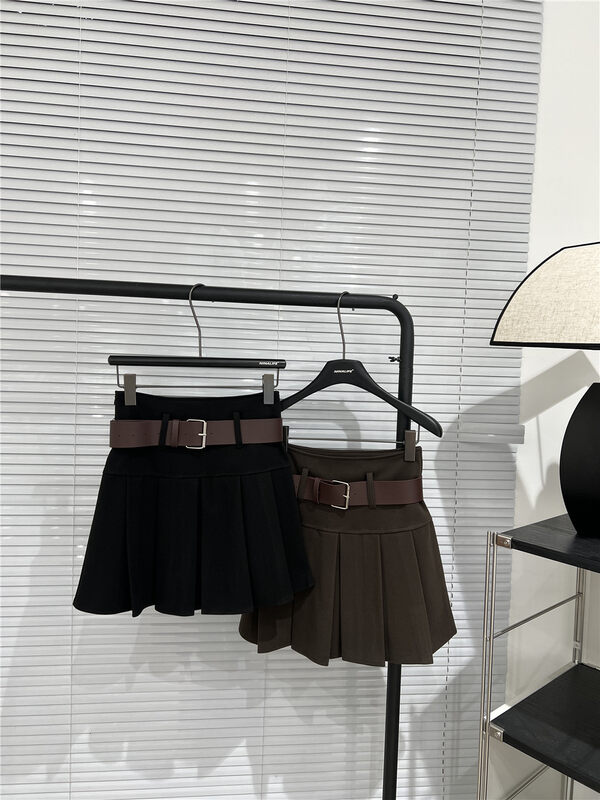 【NINA LIFE】High waist pleated slim skirt (with belt) 7156# ZXL