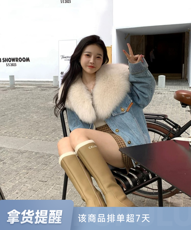 【DS】Korean version of heavy industry plush denim warm down jacket (including 90% down) 99265D# JHY