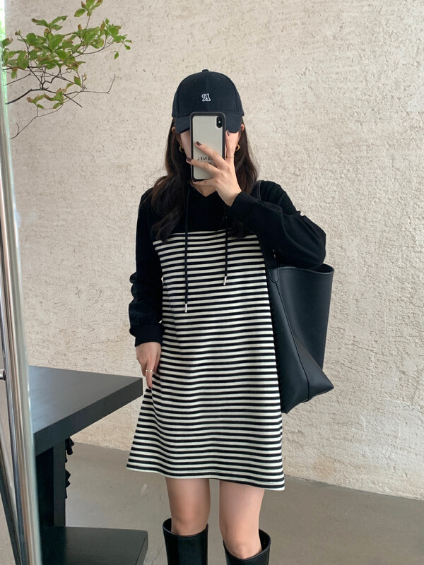 【VICTORY.2】Fake two-piece striped dress V2023# WPL