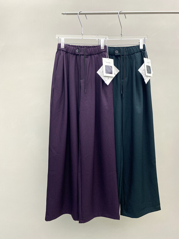 【D.TWO D2】Retro plaid wide leg casual pants 2505103# ZXL