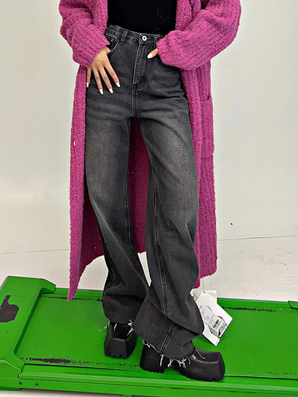 【D.TWO D2】Korean Fashion Retro Wide Leg Jeans 2505117# ZXL