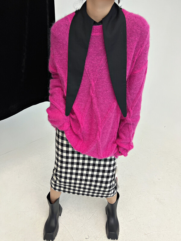 Autumn is new! [D.TWO D2] Fashion pullover dark pattern solid color warm sweater (including 28% wool) 2319598# ZXL